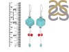 Stabilized Turquoise/CoralBeaded Earring BDD-3-55