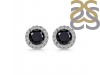 Black Tourmaline & White Topaz Stud Earring BLS-RDE-1259.