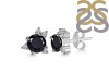 Black Tourmaline & White Topaz Stud Earring BLS-RDE-1260.