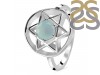 Blue Chalcedony Pentacle Ring BLX-RDR-2137.