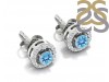 Blue Topaz & White Topaz Stud Earring BTZ-RDE-984.
