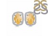 Citrine Raw Crystal & White Topaz Stud Earring CIT-RDE-1255.