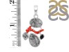Red Coral/Black Rutile/Herkimer Diamond/Black Spinel Pendant-2SP COR-1-246