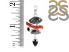 Red Coral/Black Rutile/Herkimer Diamond/Black Spinel Pendant-2SP COR-1-250