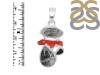 Red Coral/Black Rutile/Herkimer Diamond/Black Spinel Pendant-2SP COR-1-256