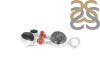 Red Coral/Black Rutile/Herkimer Diamond/Black Spinel Pendant-2SP COR-1-260
