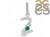 Green Onyx & White Topaz Alphabet Z Pendant GRO-RDA-52