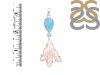 Larimar Blue-Topaz Biwa-Pearl Pendant-2SP LAR-1-1713