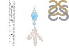 Larimar Blue-Topaz Biwa-Pearl Pendant-2SP LAR-1-1724