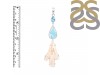 Larimar Blue-Topaz/Biwa-Pearl Pendant-2SP LAR-1-1743