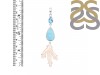 Larimar Blue-Topaz/Biwa-Pearl Pendant-2SP LAR-1-1752