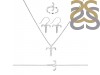Aries Zodiac Plain Silver Jewelry Set PS-RDR-3098/RDE-1497/RDB-182/RDC-20.