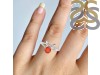 Red Onyx Crescent Moon Ring ROX-RDR-2151.