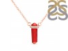 Red Onyx & White Topaz Pencil Necklace ROX-RN-84.