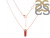 Red Onyx & White Topaz Pencil Necklace ROX-RN-84.