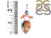Oyster Turquoise/Coral/London Blue Topaz Pendant-2SP TRO-1-192