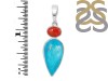 Turquoise/Red Onyx Pendant-2SP TRQ-1-168