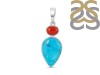 Turquoise/Red Onyx Pendant-2SP TRQ-1-170
