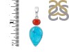 Turquoise/Red Onyx Pendant-2SP TRQ-1-170