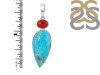Turquoise/Red Onyx Pendant-2SP TRQ-1-180