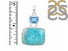 Turquoise/Blue Topaz Pendant-2SP TRQ-1-383