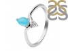 Turquoise & White Topaz Ring TRQ-RDR-2298.