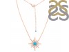 Turquoise & White Topaz Necklace TRQ-RN-18.