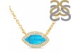 Turquoise & White Topaz Necklace With Adjustable Slider Lock TRQ-RN-61.