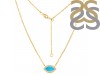 Turquoise & White Topaz Necklace With Adjustable Slider Lock TRQ-RN-61.