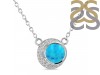 Turquoise & White Topaz Necklace TRQ-RN-83.