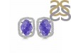 Tanzanite Raw Crystal & White Topaz Stud Earring TZN-RDE-1255.