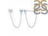 Aquamarine Chain Stud Earring AQM-RDE-1235.