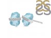 Aquamarine Raw Crystal & White Topaz Stud Earring AQM-RE-381.