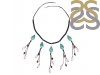 Turquoise/Rose Quartz/Tiger Eye Beaded Necklace BDD-12-1617