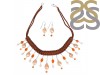 Biwa Pearl/Carnelian Beaded  Jewelry Set BDD-12-1619