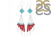 Turqoise/Red Coral Beaded Earring BDD-3-110