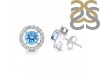 Blue Topaz & White Topaz Stud Earring BTZ-RDE-1003.