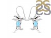 Larimar & White Topaz Penguin Earring LAR-RUE-40.