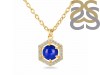 Lapis & White Topaz Necklace With Slider Lock LLP-RDN-69.