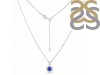 Lapis & White Topaz Necklace With Slider Lock LLP-RDN-69.