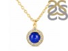 Lapis & White Topaz Necklace With Slider Lock LLP-RDN-72.