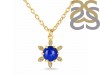Lapis & White Topaz Necklace With Slider Lock LLP-RDN-75.