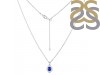 Lapis & White Topaz Necklace With Slider Lock LLP-RDN-78.