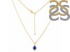 Lapis & White Topaz Necklace With Slider Lock LLP-RDN-79.