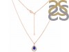 Lapis & White Topaz Necklace With Slider Lock LLP-RDN-80.