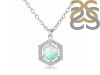 Opal & White Topaz Necklace With Slider Lock OPL-RDN-69.