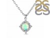 Opal & White Topaz Necklace With Slider Lock OPL-RDN-77.