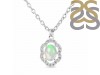Opal & White Topaz Necklace With Slider Lock OPL-RDN-78.