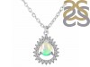 Opal & White Topaz Necklace With Slider Lock OPL-RDN-80.