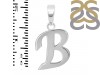 Plain Silver Alphabet B Pendant PS-RDA-106